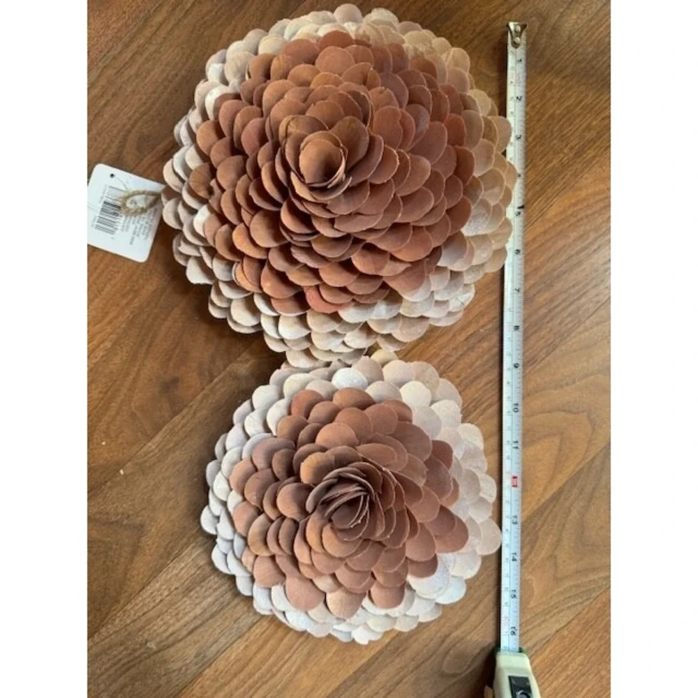 Ashland Blush Rose‎ Floral Wall Decor Set of 2 Rustic Farmhouse Accent Pieces